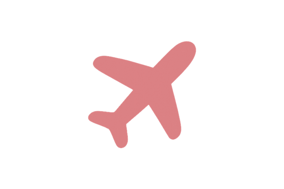 Stylized airplane icon for Hello Bestie travel adventures