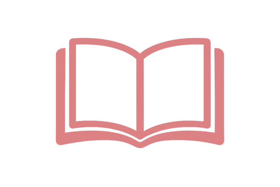 Stylized open book icon for Hello Bestie interest groups