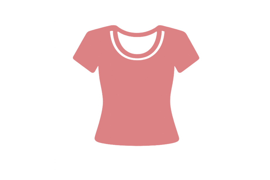 Stylized women's shirt icon for The Hello Bestie Shop